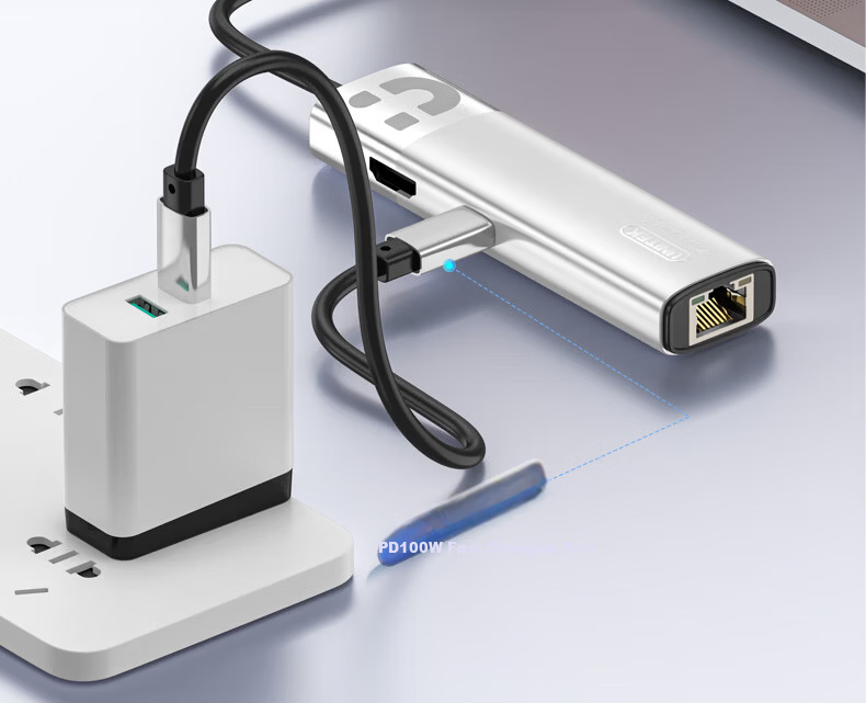Superior Type-C to Ethernet Docking Station 4K HDMI Display Expansion Thunderbolt 4 to Ethernet Adapter USB 3.0 Hub Compatible with Huawei Apple MacBook Neo 13