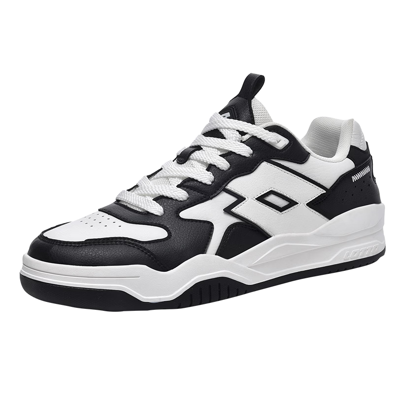 LOTTO Men's Retro Thick-Soled Casual Skate Shoes Lightweight Sports Sneakers Black/White Size 41