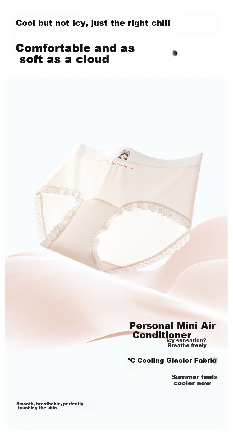 Hodo Girls' Ice Silk Comfortable Breathable Developmental Period Triangle Underwear Summer Thin Antibacterial Seamless 4-Pack 5