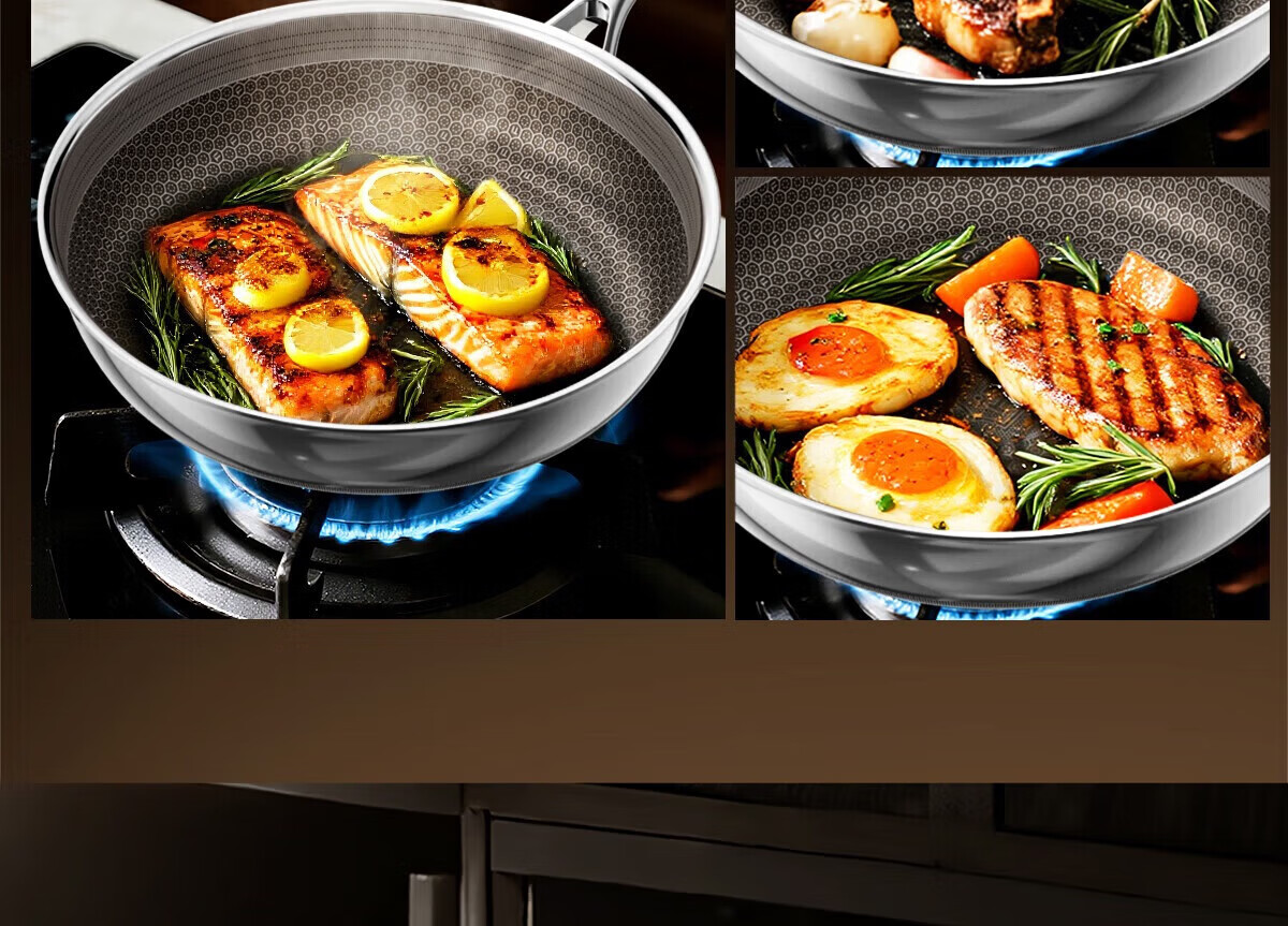 Kambach 26cm Titanium Bionic Non-Stick Frying Pan Skillet for Eggs, Steak, and Breakfast 22
