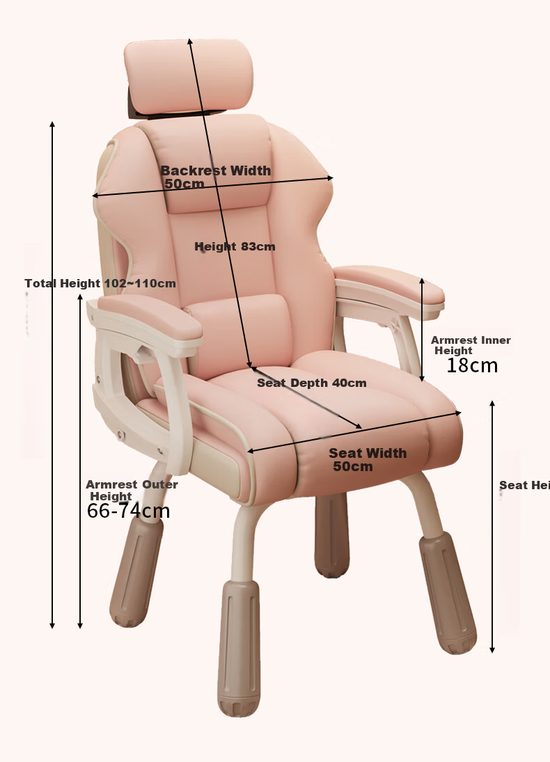 Chibilun Computer Chair Study Chair Bedroom Home Gaming Chair Ergonomic Reclining Backrest Chair Comfortable for Long Sitting 22