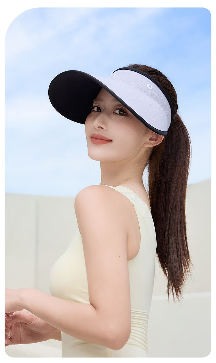 Zhenxiang Women's Spring Summer Colorblock Breathable Sunshade Open-Top Hat UV Protection Sports Cap Gift K805 14