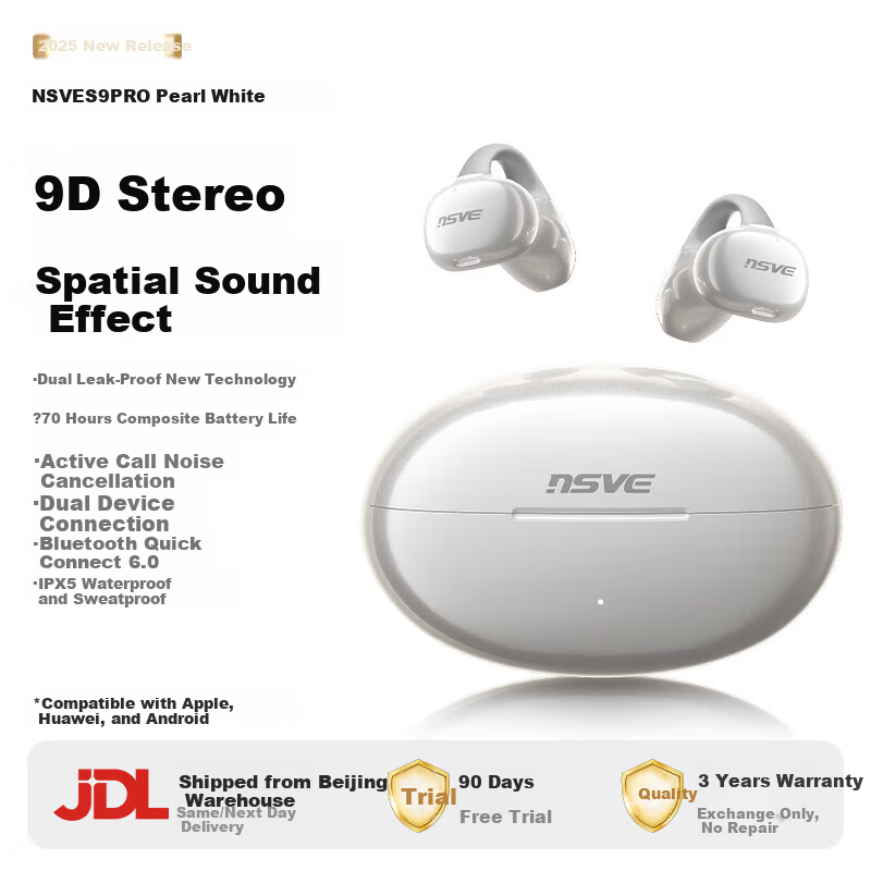 NSVE Nengzhi S9 2026 Latest Bluetooth Bone Conduction Open-Ear Wireless Earphones Long Battery Life Sports Gift for Sony Huawei
