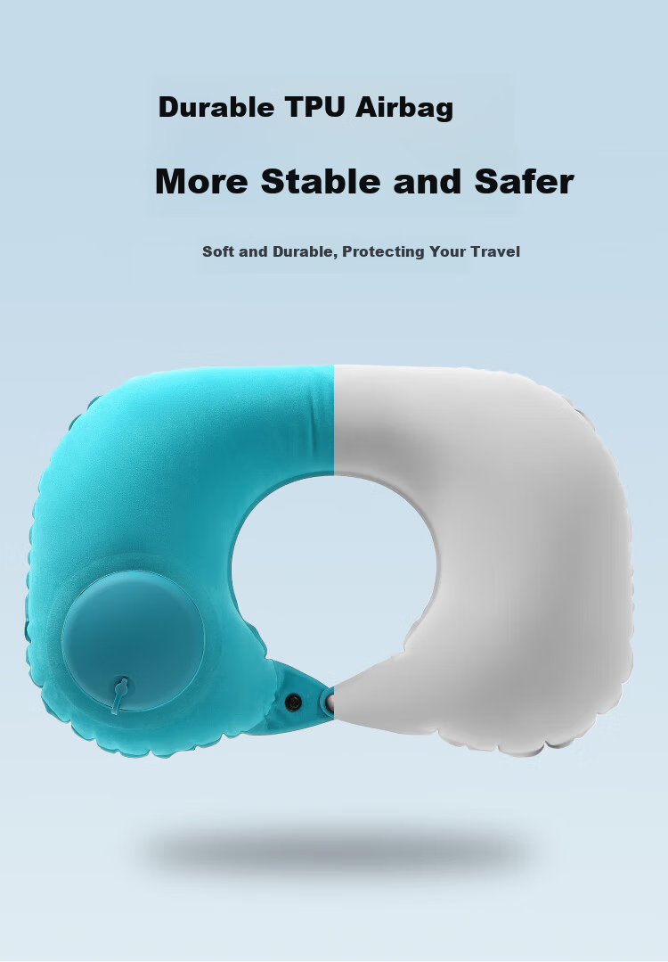 Kelorock Inflatable U-Shaped Travel Pillow Press-to-Inflate Portable Neck Pillow for Airplane High-Speed Train Sleep Support 6