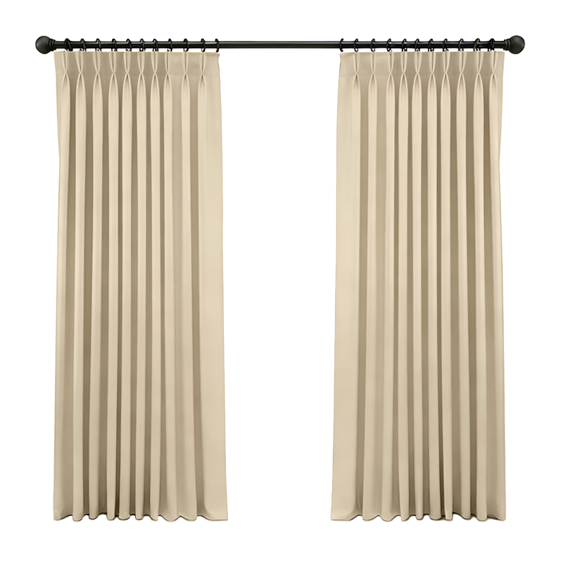 JUEMING Blackout Curtains for Bedroom, Full Light Blocking, Sunshade Curtains, 41 Shuttle Coconut Milk Color, 2 Wide * 2 High, 1 Piece with Hooks