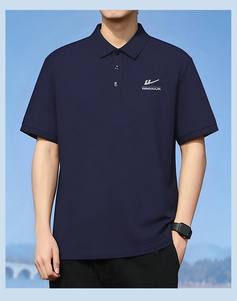 Warrior Men's Polo Shirt Summer Ice Cooling Casual Versatile Short Sleeve T-Shirt Breathable Quick-Dry Loose Fit Dark Gray M 11