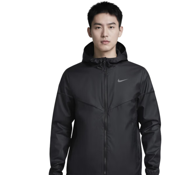 NIKE Men's Summer Woven Ultra-Thin Sun Protection Jacket, Casual Sports, FB7541-010, Black, Size S