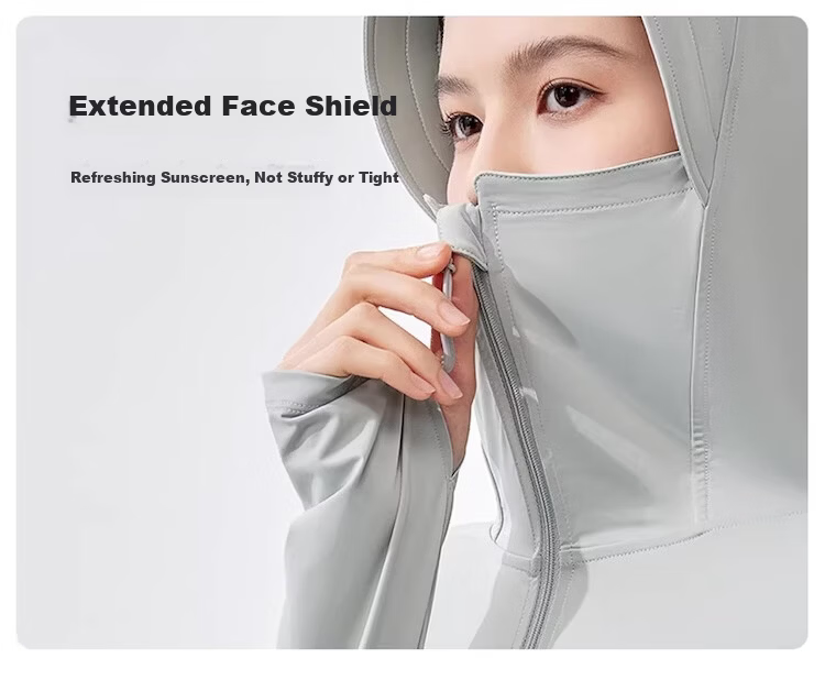 VVC Sun Protection Jacket for Men, Summer Breathable Cool-Feeling Coat, UV-Resistant Ice Silk Outdoor Sun Protection Clothing, Snow Mountain White, M 14