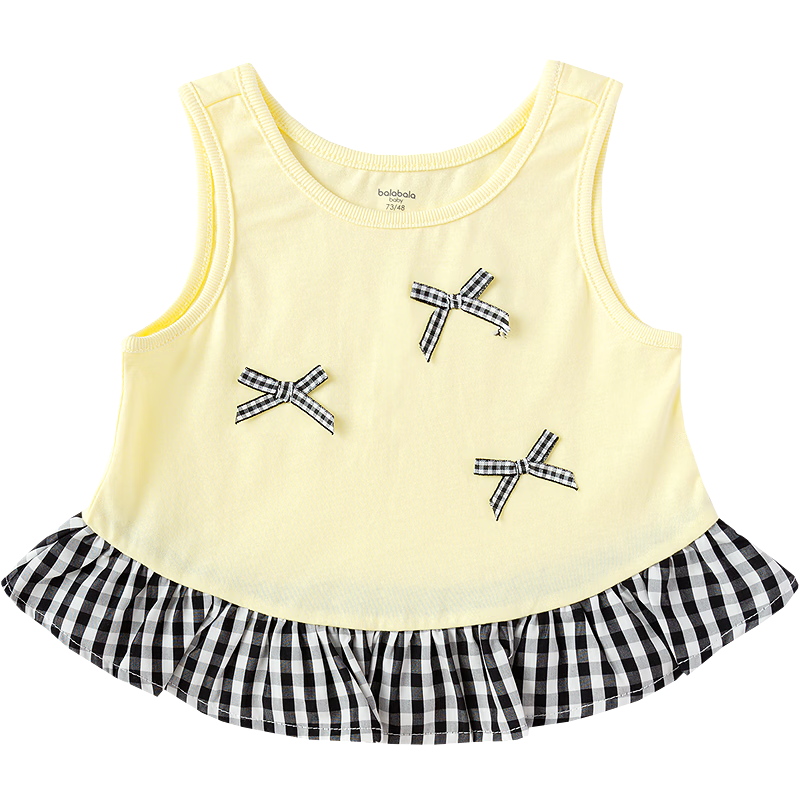 Balabala Girls' Vest 2026 New Summer Pure Cotton Sleeveless Children's Top Baby T-Shirt Fashionable Infant