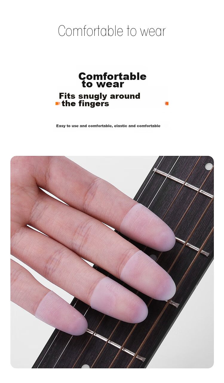 Maneryuepu Guitar Left Hand Finger Cover, Ukulele Guitar String Pressing Finger Protector, Protective Sleeve, Guitar Accessory, Medium Size 7