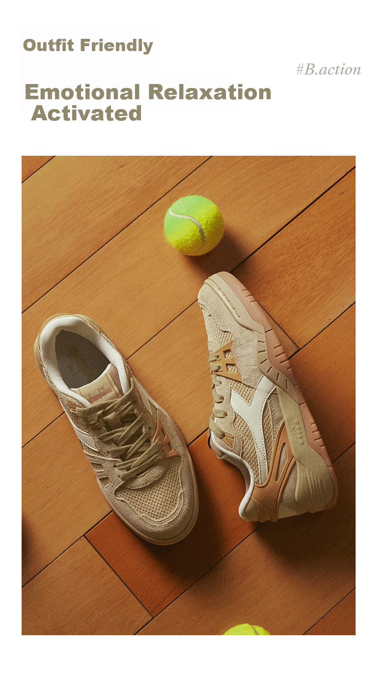 Diadora Men's Fashion Retro Sports Casual Tennis Shoes B.action Warm Sand Yellow/Suede Yellow/Sedge White 42.5 11