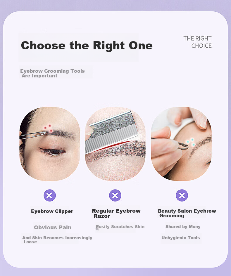 Sujian Portable Electric Eyebrow Trimmer Anti-Scratch Eyebrow Groomer for Women Beginners Eyebrow Shaping and Hair Removal Tool 2