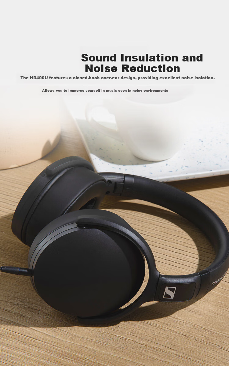 Sennheiser HD 400S Wired Over-Ear Music Gaming Headphones Black 618 Gift 7