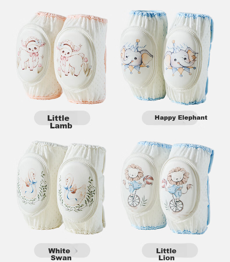 OUYUN Baby Knee Pads Toddler Crawling Anti-Fall Knee and Elbow Protectors Naughty Dinosaur + Cute Penguin 19