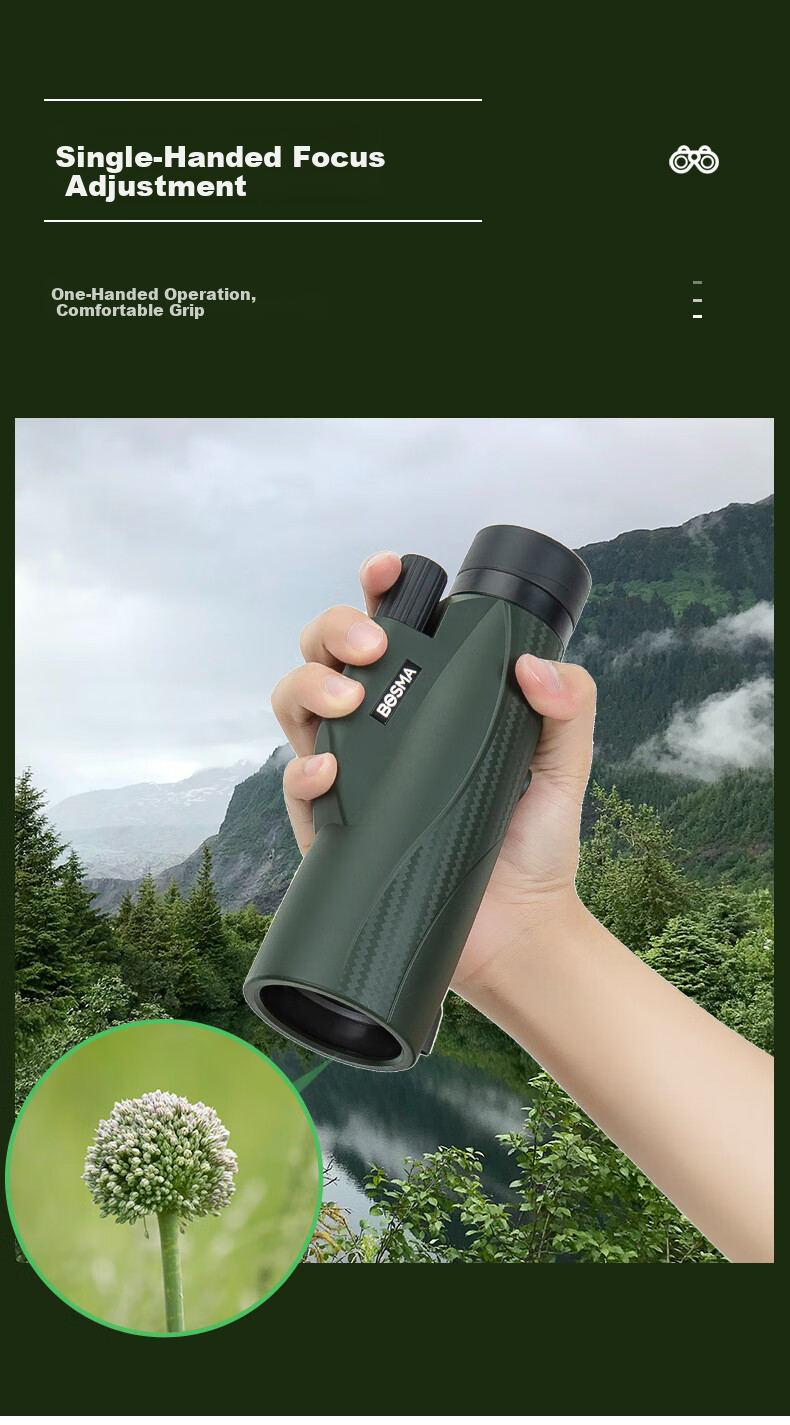 BOSMA Embroidered Tiger 10×50M Monocular Telescope High-Power HD Night Vision Portable Large Aperture Outdoor Handheld Binoculars 10