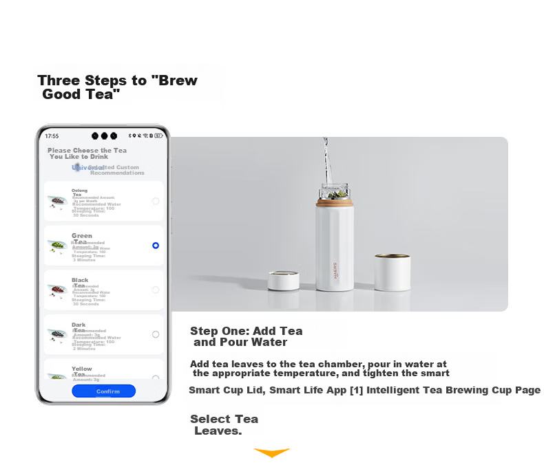 Hongmeng Smart Choice Haers Intelligent Tea Brewing Insulated Water Separation Titanium Coated Unisex Water Bottle 450ml Business Gift 5