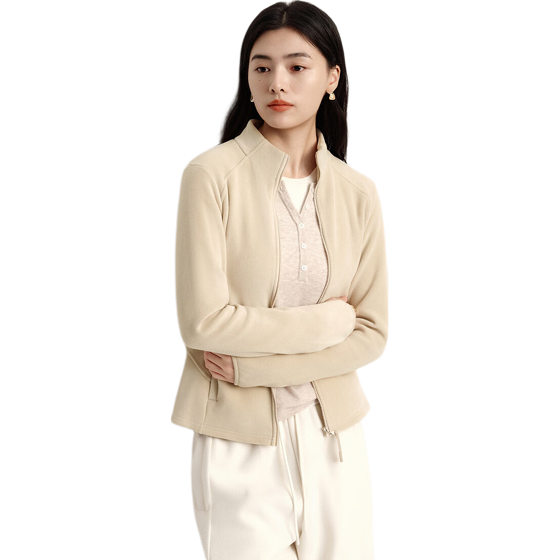 Semir Women's Slim Fit Stand Collar Jacket Winter 2025 Anti-Static Fleece Inner Layer 109725108002
