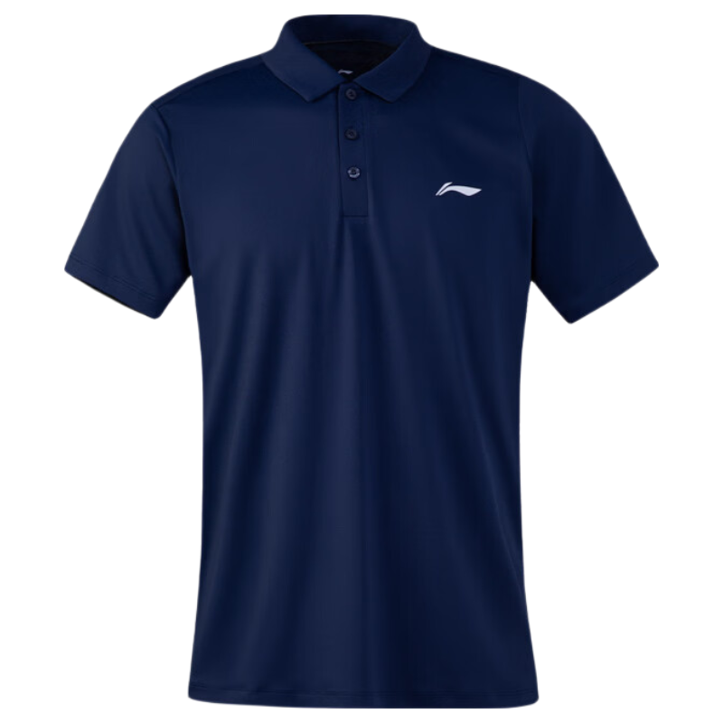 LI-NING Men's Quick-Dry Polo Shirt Short Sleeve T-Shirt Comfortable Lightweight Breathable Moisture-Wicking Cooling Top
