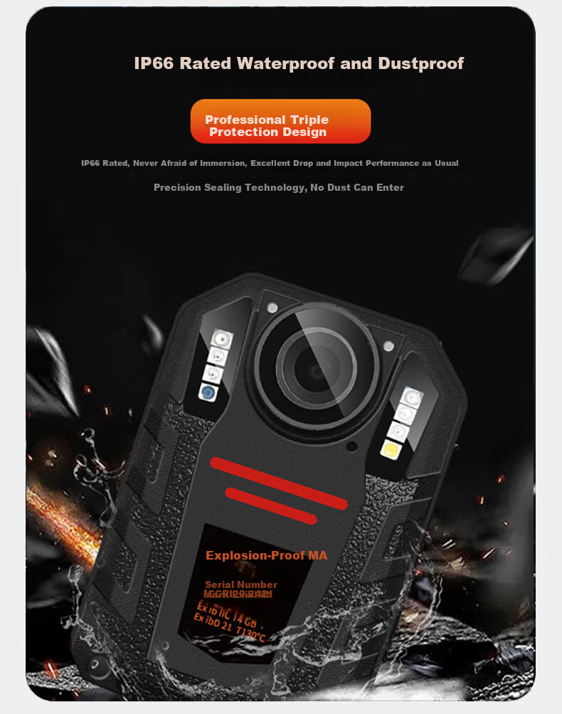Yingjiying YDSJ-3.7(A) Intrusion Prevention And Explosion-Proof Law Enforcement Body Camera, 2K High-Definition Audio And Video Portable Camera, 128GB 4