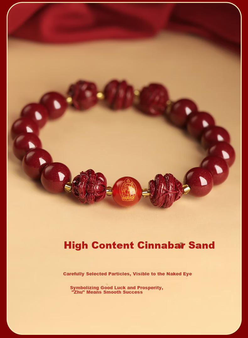 MANHE Cinnabar Bracelet for Men, Three-In And Six-In Authentic Amulet Jewelry Bracelet for Women, Fortune-Turning Beads, Girlfriend Birthday Gift 20