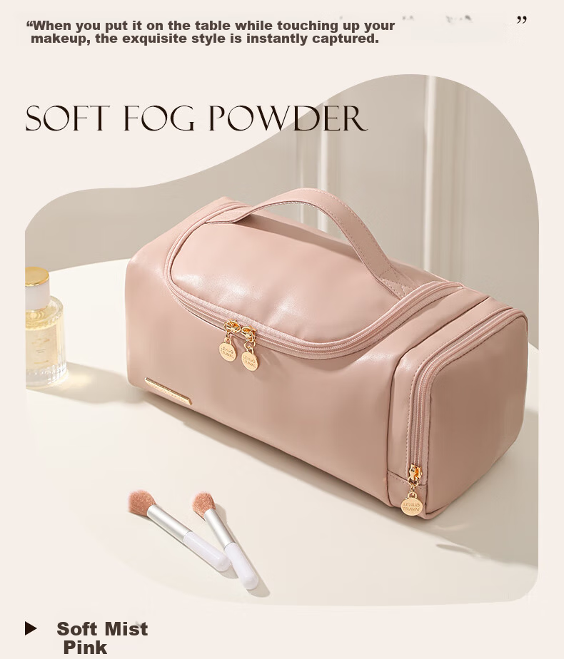 LOHAS Travel Makeup Bag Portable Large Capacity Toiletry Skincare Storage Pouch High-End Stylish Women's Travel Business Trip Organizer 3