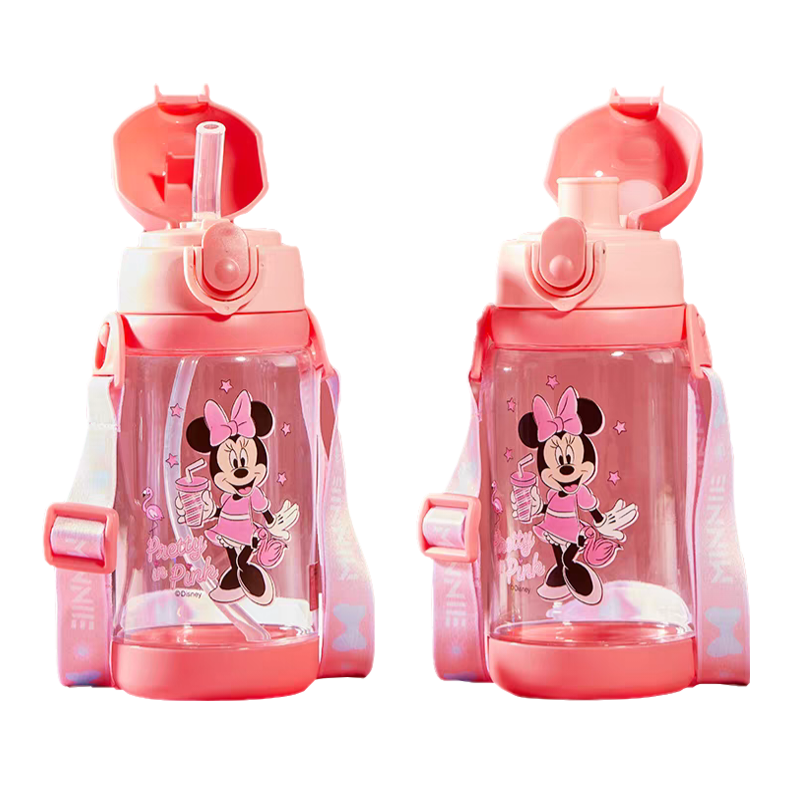 Disney Kids Straw Cup for Girls Minnie Water Bottle School Use Primary Kindergarten Summer Direct Drinking Cup