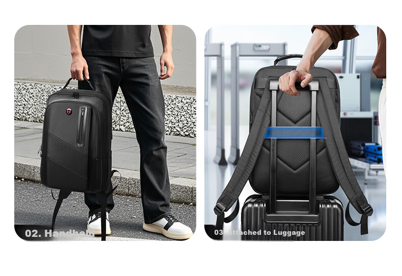 CROSSGEAR Cross Medal Business Backpack Men's Lightweight Commuter Leather Laptop Bag 16-inch Travel Bag 18