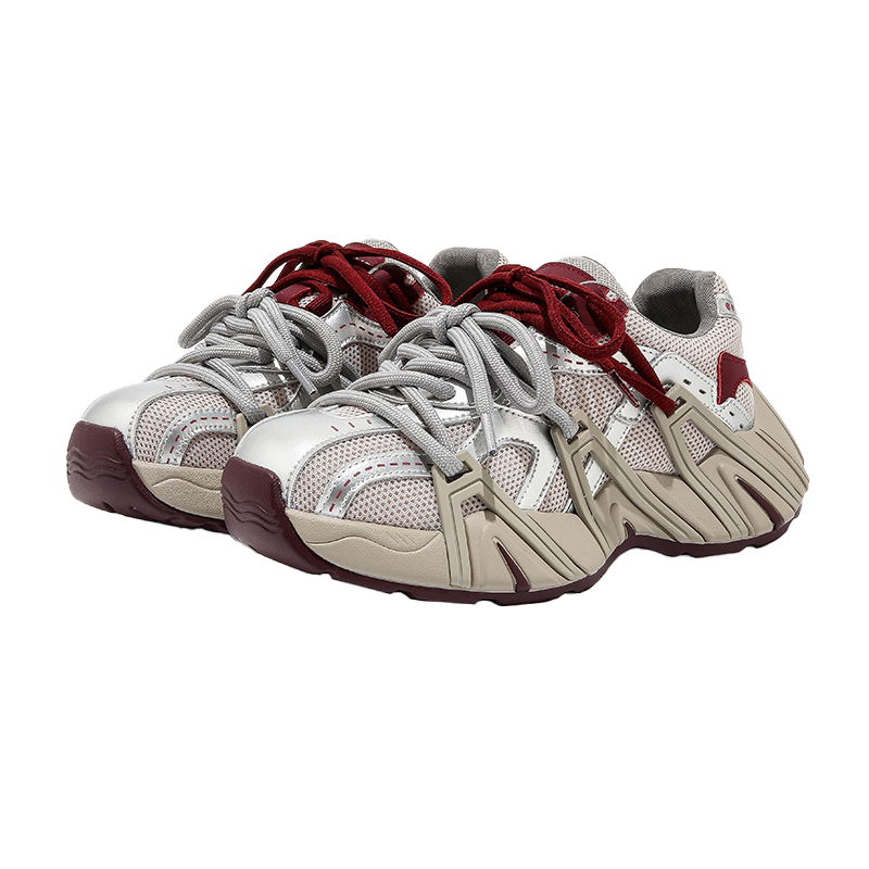 Daphne Platform Heightening Dad Sneakers Women 2026 New Popular Versatile Retro Sports Shoes Silver 38