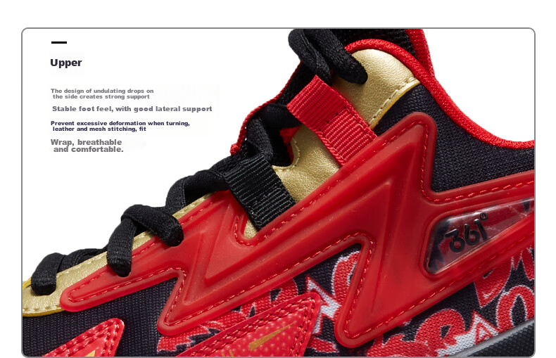 361° Hanjiang Children's Basketball Shoes, Size 25, All-Season Youth Practical Training, Hard-Wearing Basketball Shoes, Blue, Size 38 9
