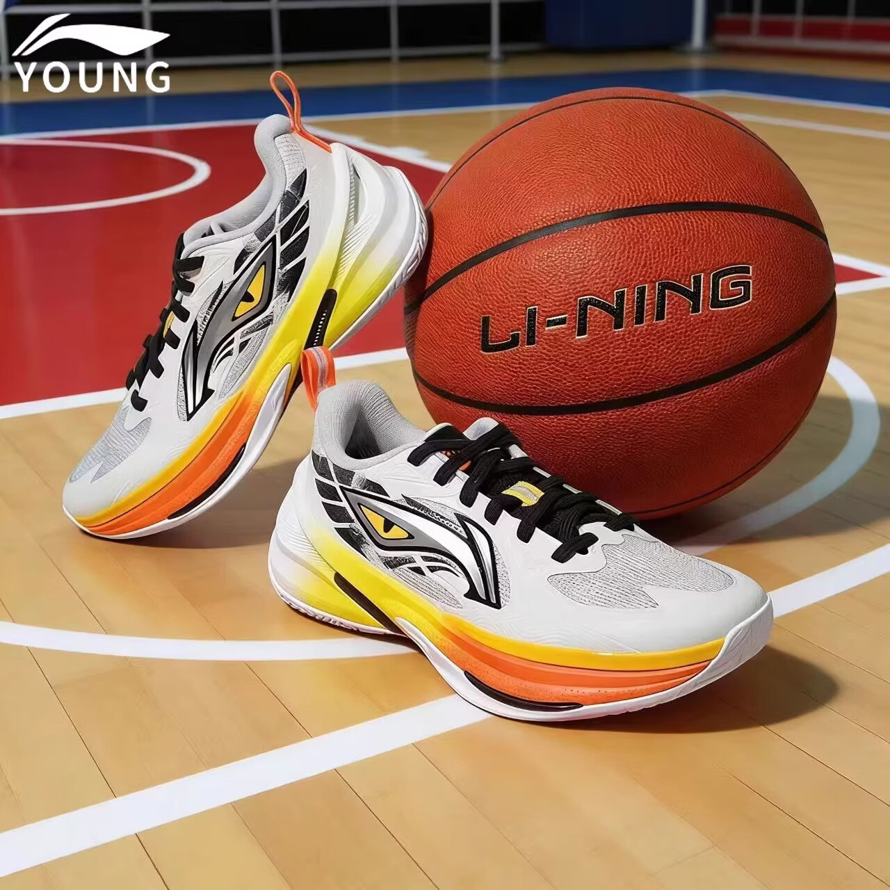 LI-NING Pioneer Spirit Basketball Shoes Boys Youth New Round Toe Low-Top Sneakers