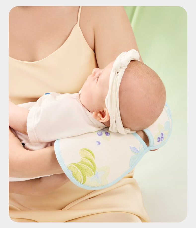 Babycare Cooling Arm Mat Baby Carrier Pad Infant Nursing Arm Cushion Breathable Arm Pillow Guava Green Grape 28*15cm 21