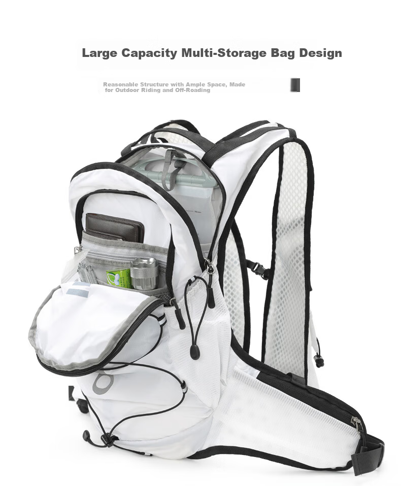 INOXTO Eagle 12L Outdoor Backpack - Multifunctional Casual Hiking Travel Cycling Off-Road Double Shoulder Bag 576 White 11