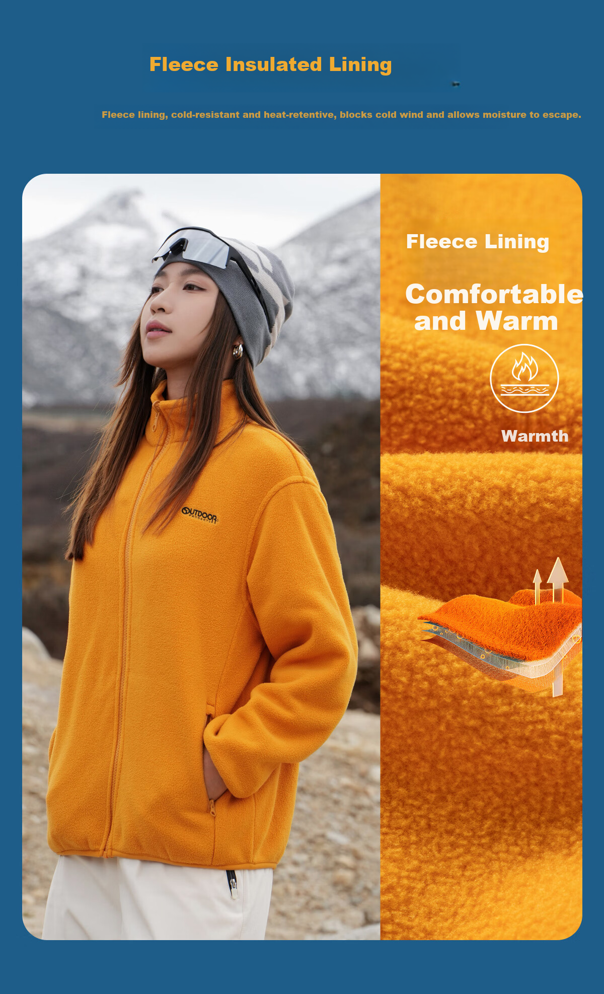 OUTDOOR PRODUCTS [Huangmeirou] Functional Three-In Fleece Jacket for Women, Windproof Coat, Xuanyi Purple 8