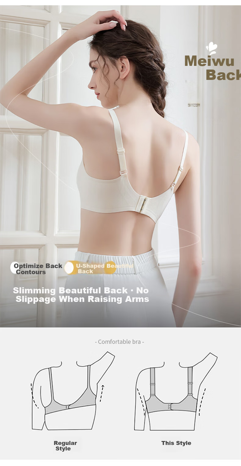 LangSha Seamless Summer Thin Bra for Women Large Chest Minimizing Soft Support Anti-Sagging Side Breast Gathering Slimming Bra 12