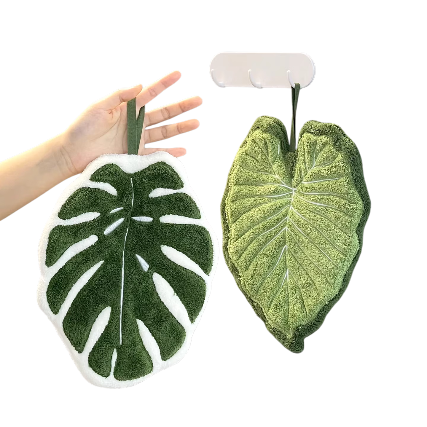 Fanyejia Hanging Hand Towels, 2-Pack, Absorbent And Thick, for Bathroom, Kitchen, Home Use, Quick-Drying