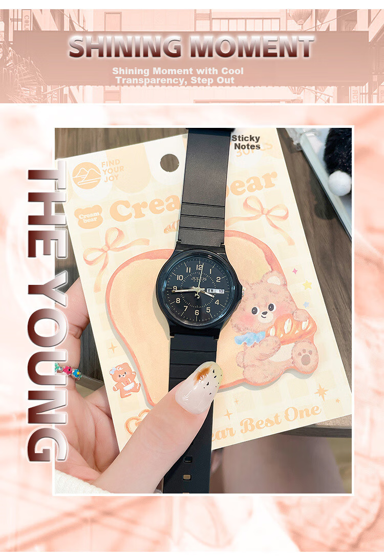 Julius JA-1523F Waterproof Silent Student Watch for Women and Men, High-Value Design for Girls, Suitable for Middle and High School Students 1