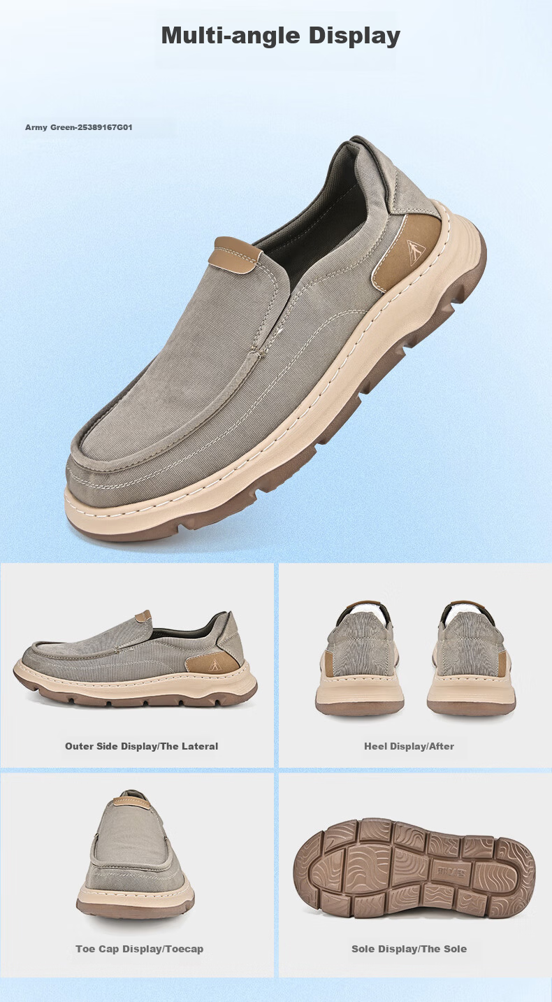 Zulijian Men's Slip-On Cloth Shoes Dad Shoes Middle-Aged and Elderly Soft Sole Lightweight Walking Shoes 9167 Black Size 44 4