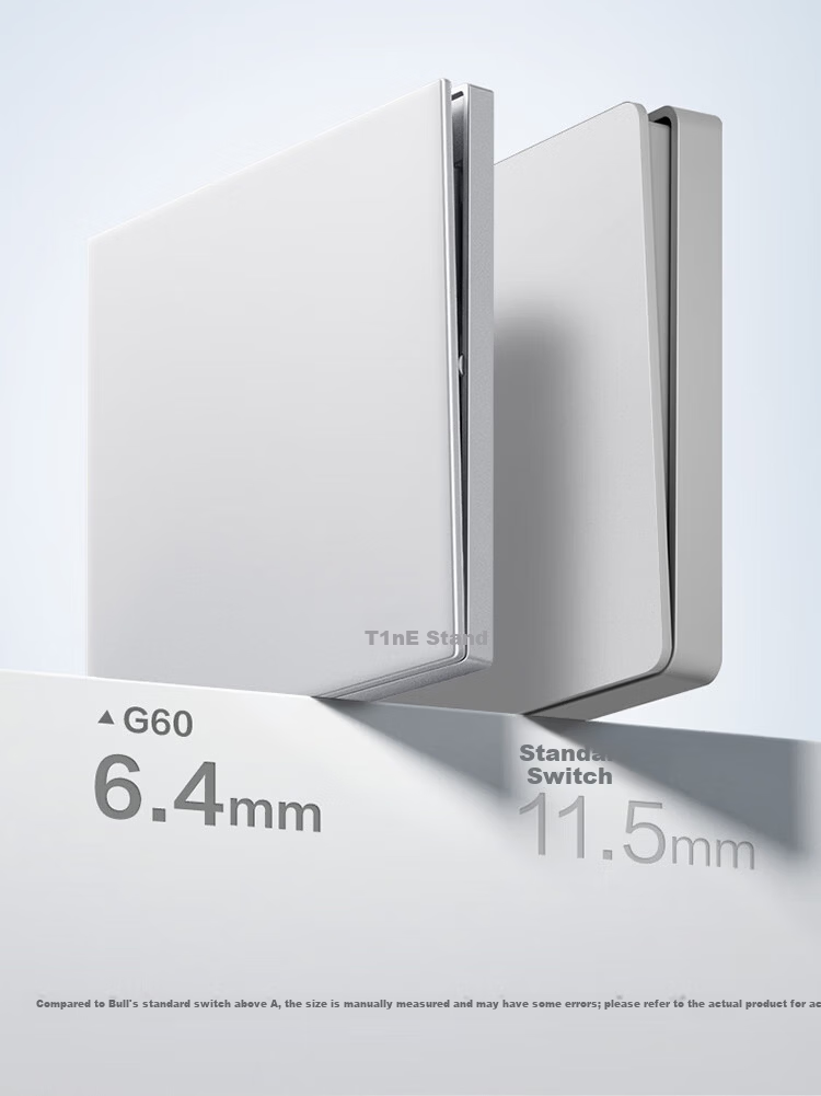 BULL G60 Series 5-Hole Socket with 3 USB Ports 86-Type Ultra-Thin Panel G60E536 Space Silver 3