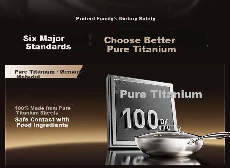 SUPOR JD Exclusive Pure Titanium Non-Coated Lightweight Non-Stick Frying Pan 100% Pure Titanium Plate 32cm Compatible with All Stoves 7