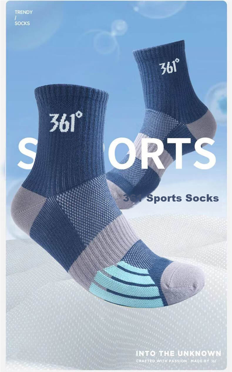 361° Men's Summer Sweat-Absorbing Odor-Resistant Mid-Calf Running Outdoor Sports Socks Mixed Colors [6 Pairs, One Size] 3