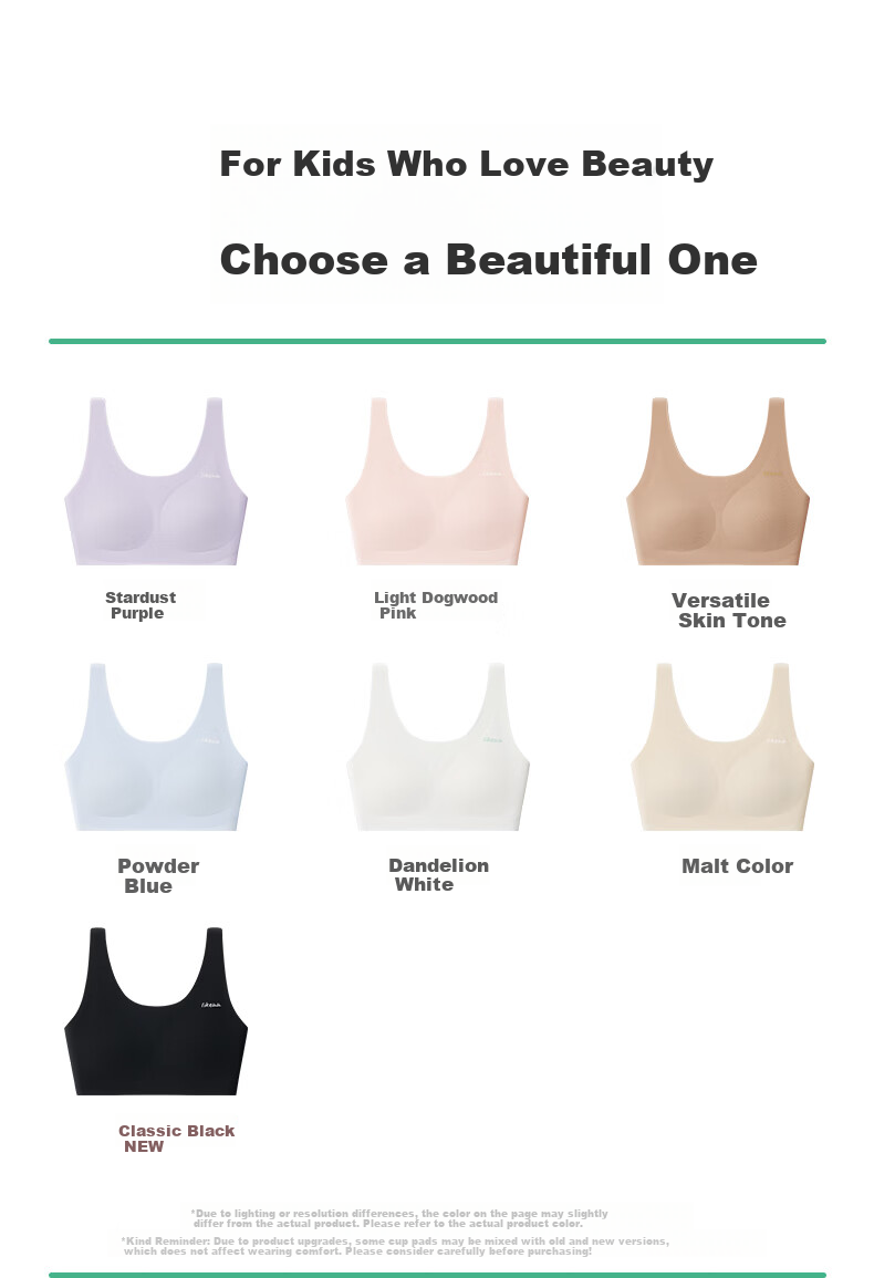 Like Uu Girls' Underwear for Middle School Students Aged 12-16, Ubras Developmental Bra for Teenage Girls, Children's Vest Sports Underwear 25