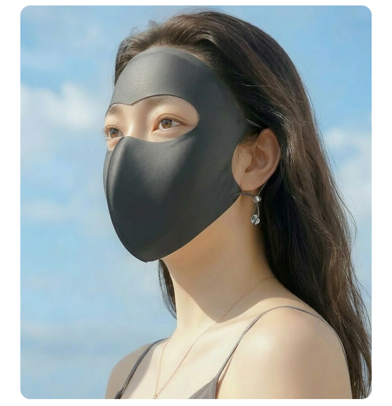 FitonTon Sunscreen Face Mask Silk-like Summer Full Face UV Protection Cooling Breathable Outdoor Sunshade Riding Mask 14