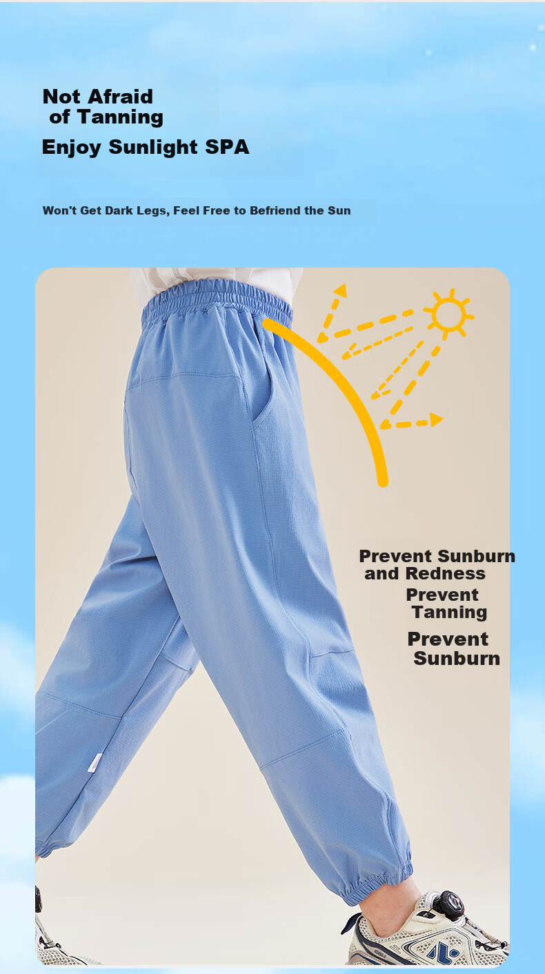 Langsha Kids Summer Lightweight Sports Pants Girls Anti-Mosquito Pants Boys Breathable Casual Pants 6