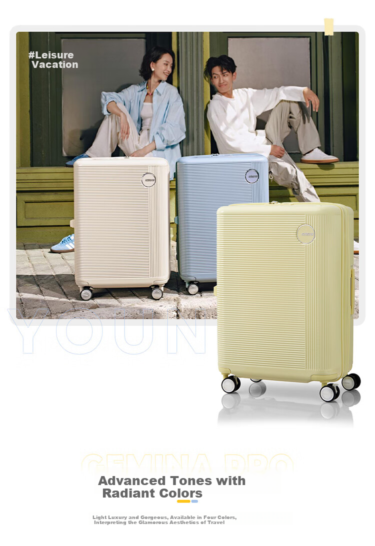 AMERICAN TOURISTER Luggage, 20-Inch Expandable Suitcase with Handle, PC Material Password Lock, Compact Travel Case, UA4 Oatmeal White 3