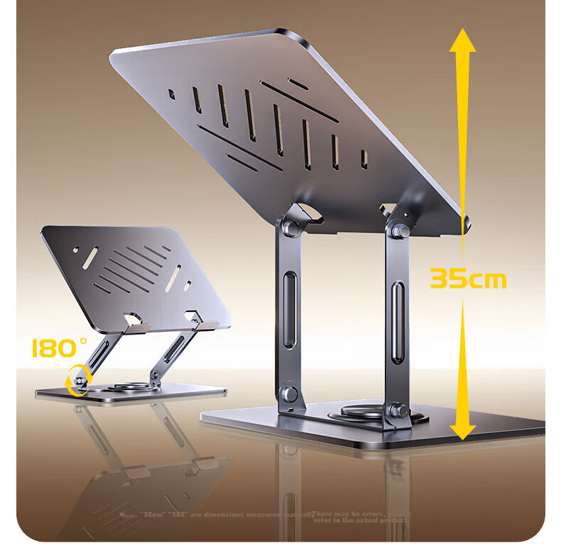 Sonaimo Laptop Stand Computer Holder Tablet Cooler 360° Rotatable Infinite Height Adjustable Foldable Portable Floating Vertical Aluminum Alloy Display Riser 7