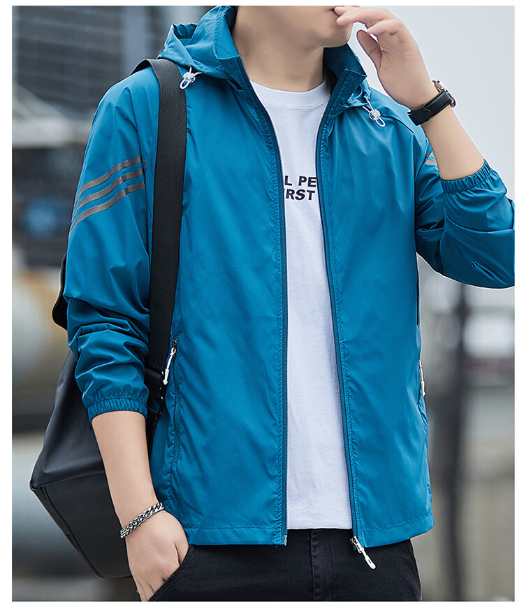 ROMON Men's Summer New Thin Breathable Outdoor UV Protection Ice Silk Jacket White 4XL Model 2680 10