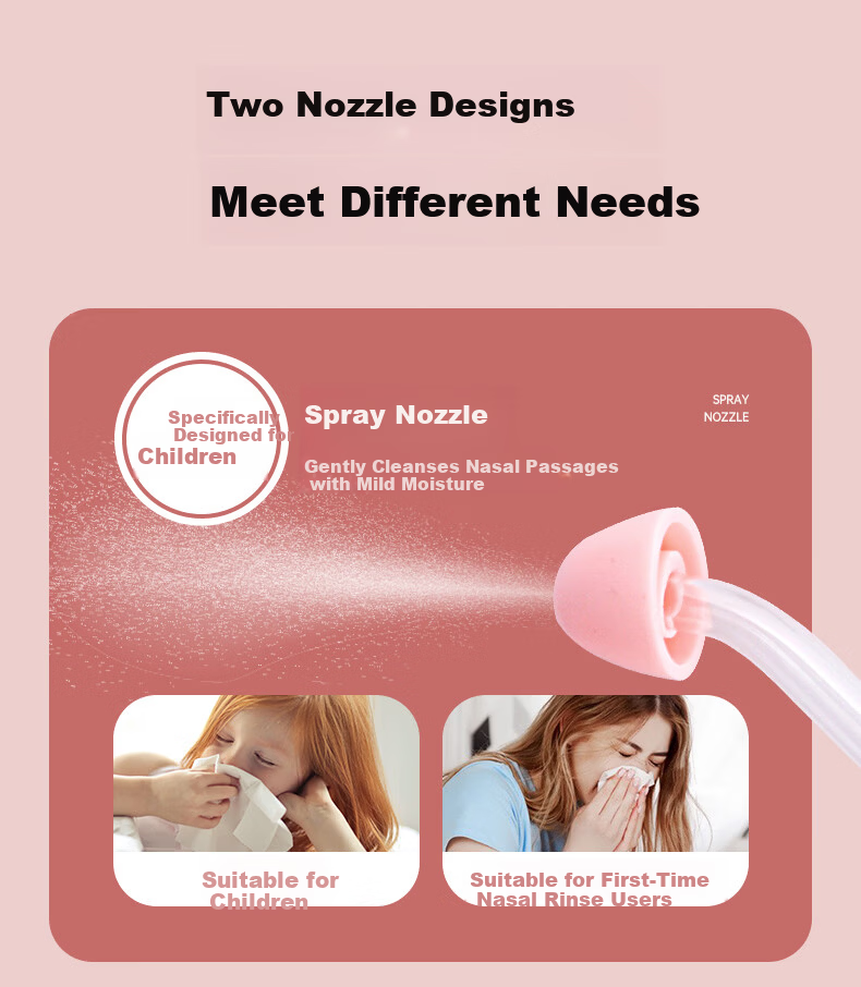 BILESHI Electric Oral Irrigator and Nasal Washer for Adults and Children, Sinusitis Relief Nasal Spray, Home Nasal Cleaner, Nasal Congestion Relief Device, Gift for Men and Women Valentine's Day 8