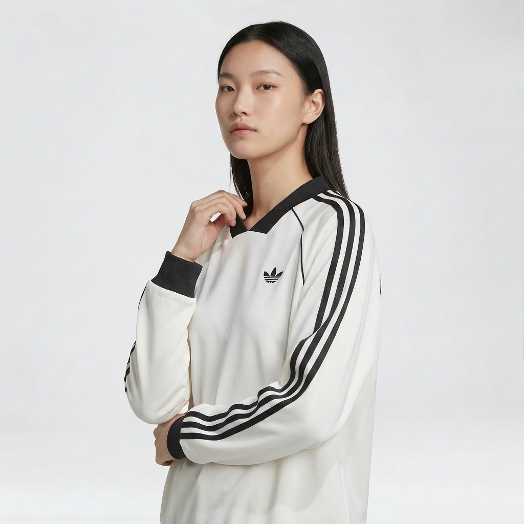Adidas Originals Women's 3S JAQUARD LS Long Sleeve Top KG3711 White S 4