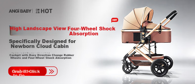 ANGI BABY Yijing Baby Stroller 0-3 Years Foldable Lightweight High Landscape Reversible Pushchair 1