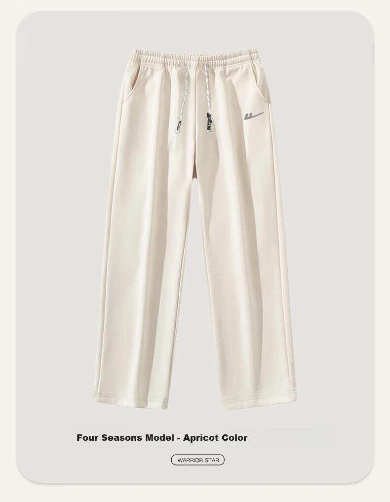 Warrior Casual Pants for Men, Straight-Leg Wide-Leg Trousers, Sports Sweatpants for Men, Versatile Long Pants, Black, Size M 25